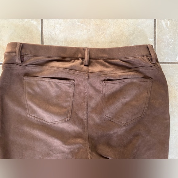 Time and Tru Brown Faux Suede Stretch Pants - Picture 2 of 6